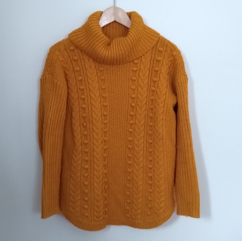 Cozy Gold Mustard Yellow Sweater, Talbots